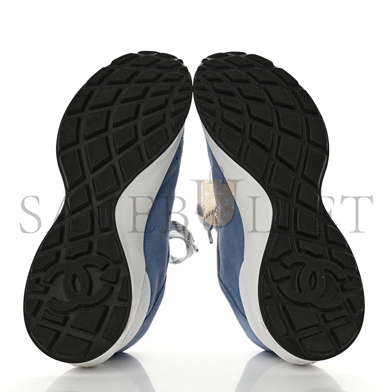 CHANEL SNEAKERS FABRIC & SUEDE KIDSKIN BLUE & WHITE G39074 Y55825 K4274 CHANEL SNEAKERS FABRIC & SUEDE KIDSKIN BLUE & WHITE G39074 Y55825 K4274